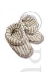 Terry Children's Slippers with Cuffs Natural Stripes