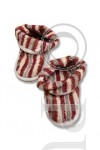 Terry Children's Slippers with Cuffs Red Stripes