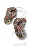 Terry Children's Slippers with Cuffs Multi Coloured Stripes