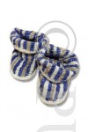 Terry Children's Slippers with Cuffs Sky Blue Stripes