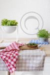 Trattoria Tea Towels Red & White by PURE LINEN