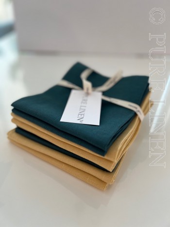 Klaipeda Tea Towels Set of x 4 -Butter & Rockpool