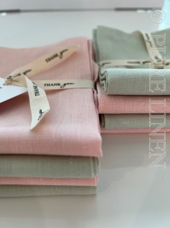Klaipeda Tea Towels Set of x 4 - Blossom Pink & Mint