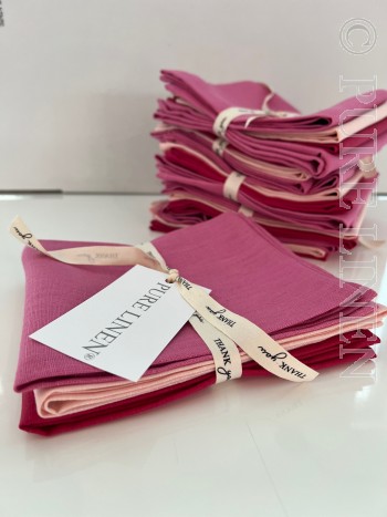 Klaipeda Tea Towels Set of x 4 - 1x Blossom Pink, 2x Orchid &1 x Raspberry 