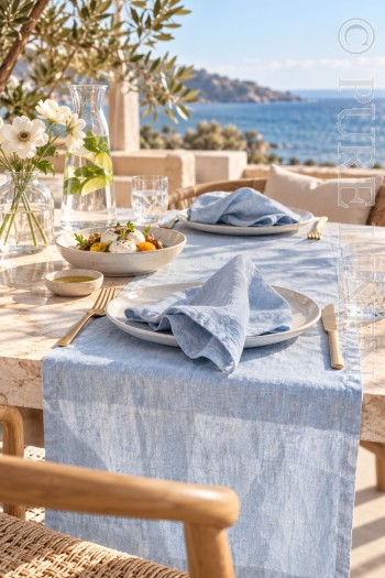 CAGLITARI stonewashed linen tablelinen collection