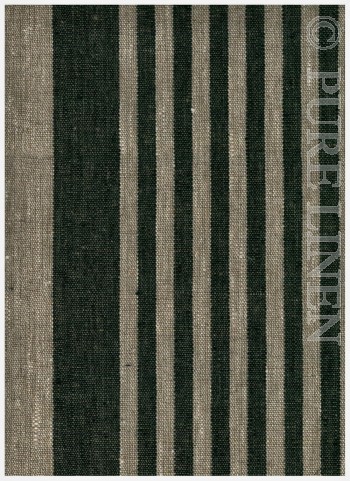  Fabric  492Bl Eco Natural  Flax With Black Stripes 320 gsm