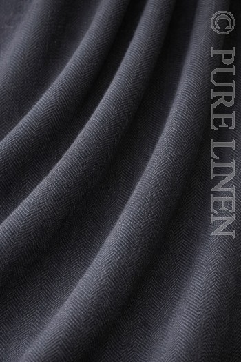  Fabric Article 106003C Herringbone Charcoal 185 gsm