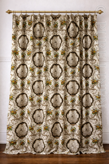 Hand-Printed Linen TOILE DE JOUY