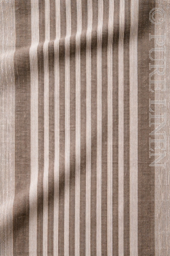  Fabric  492N Eco Natural Flax With Natural Stripes 320 gsm