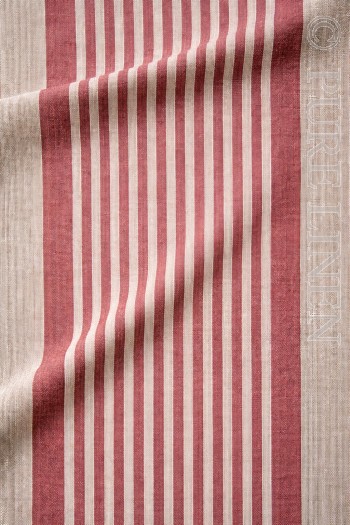  Fabric 492R Eco Natural With Red Stripes 320 gsm
