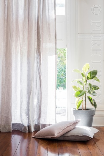 URBAN LUX 100% Stone Washed Linen Curtain Collection - Opal Grey