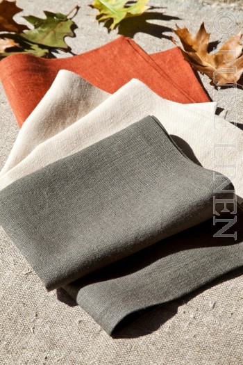 Orange Linen Tablecloth Size 140x180 Made in Australia