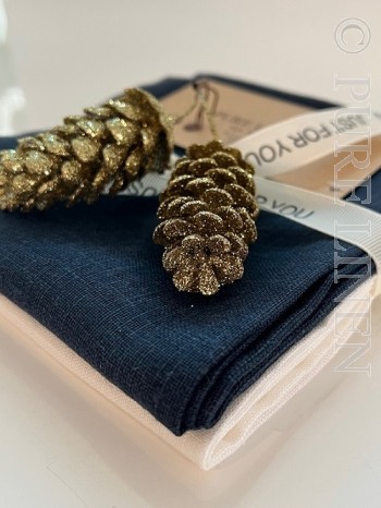 In Style Tea Towels Set of 2 -x 1 x French Navy and 1 x White