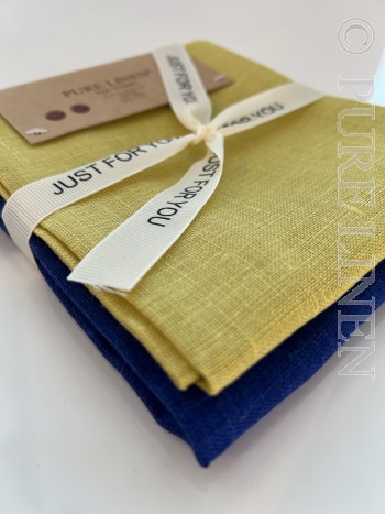 In Style Tea Towels Set of 2 -x 1 x Citron and 1 x Cobalt 