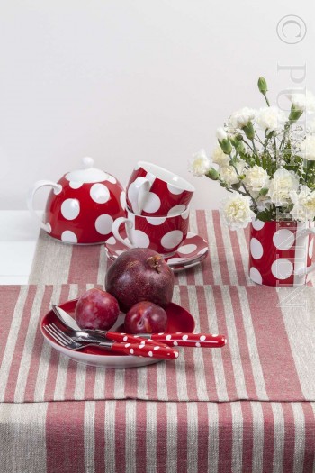 The "Marta" Placemat Collection-Red Stripes