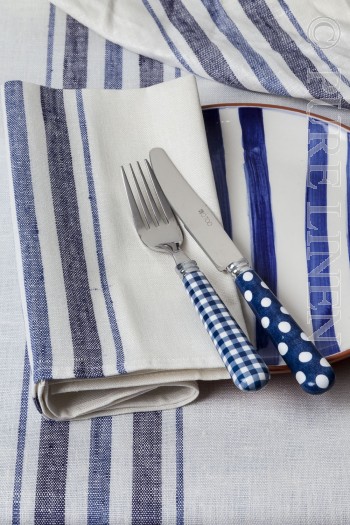 Agnes Napkins Colour White & Blue Stripe