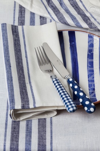 Sorrento Napkins Colour White & Blue Stripe