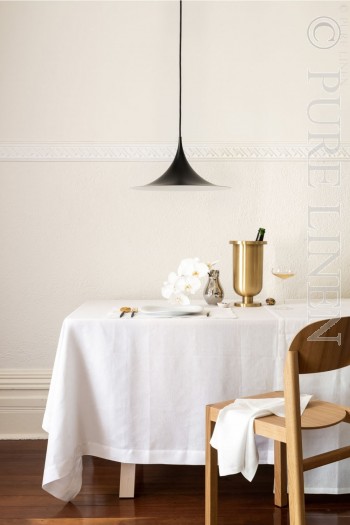 Heritage Tablecloth Composition 100% linen Colour Optical White Size 150X270