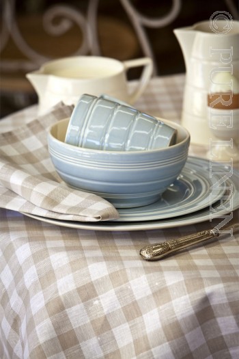 Country Checks Napkins Blue & White by PURE LINEN
