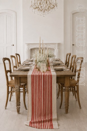 "Marta" Runner Collection-Red Stripes