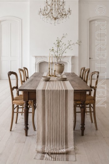 "Marta" Runner Collection-Natural Stripes-50x180