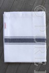 Pure Linen Glass Cloth Tablecloth White & Black Border